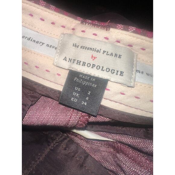 Anthropologie High Waisted Slim Flare Leg Pants Mahogany Women's Size 2 - Picture 6 of 7